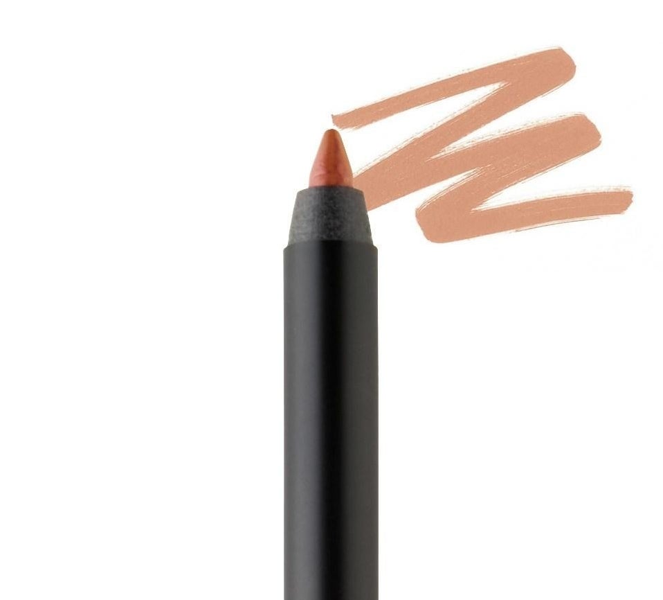 The pencil, which has a crayon-like tip and a neutral, pinkish-tan shade