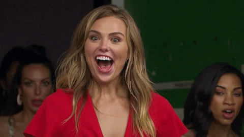 Hannah Brown from "The Bachelor" smiling excitedly