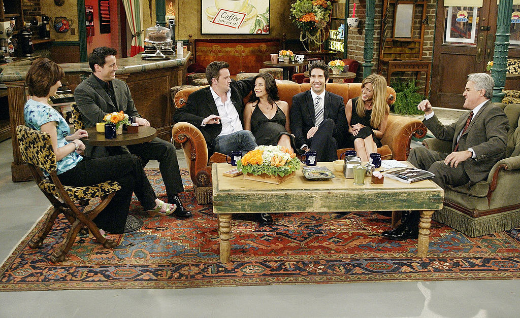 The cast of &quot;Friends&quot; sitting on-set during a 2004 interview.