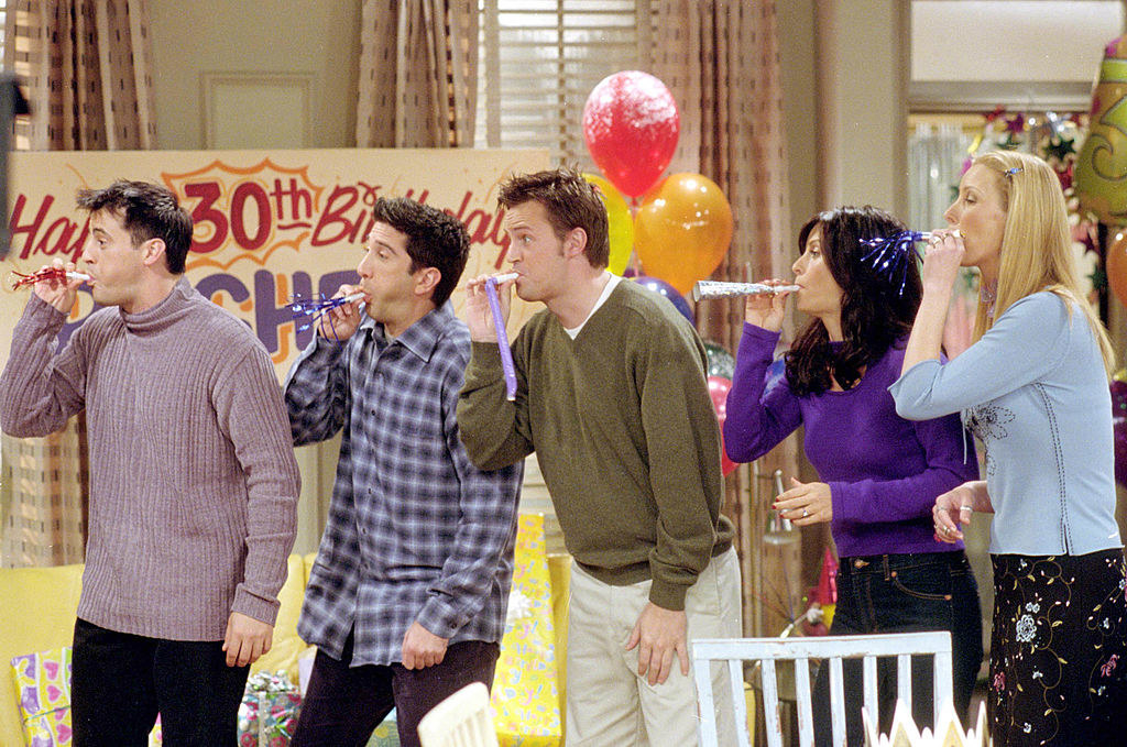 The cast filming an episode of &quot;Friends&quot;