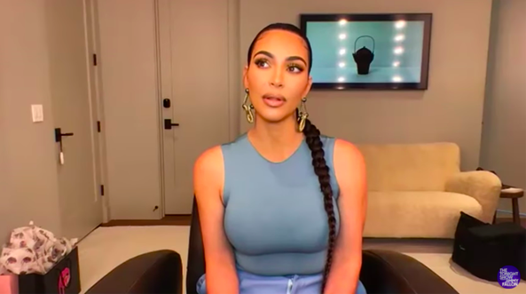 Kim Kardashian during a video interview on The View
