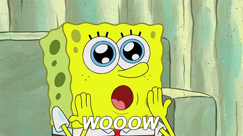gif spongebob with wide eyes and his hands to his face saying "wooow"