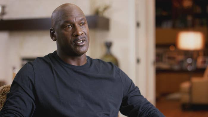 Michael Jordan in a still for The Last Dance.