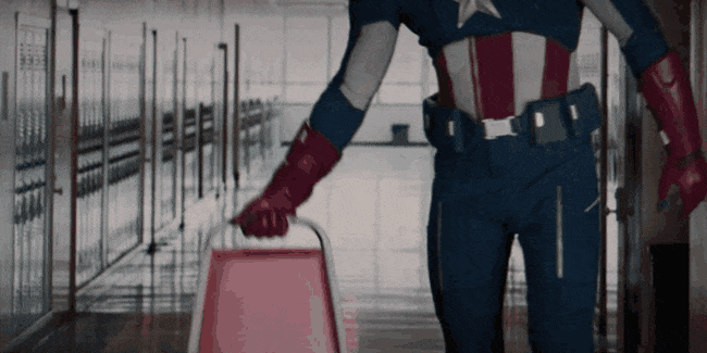 Captain America sitting