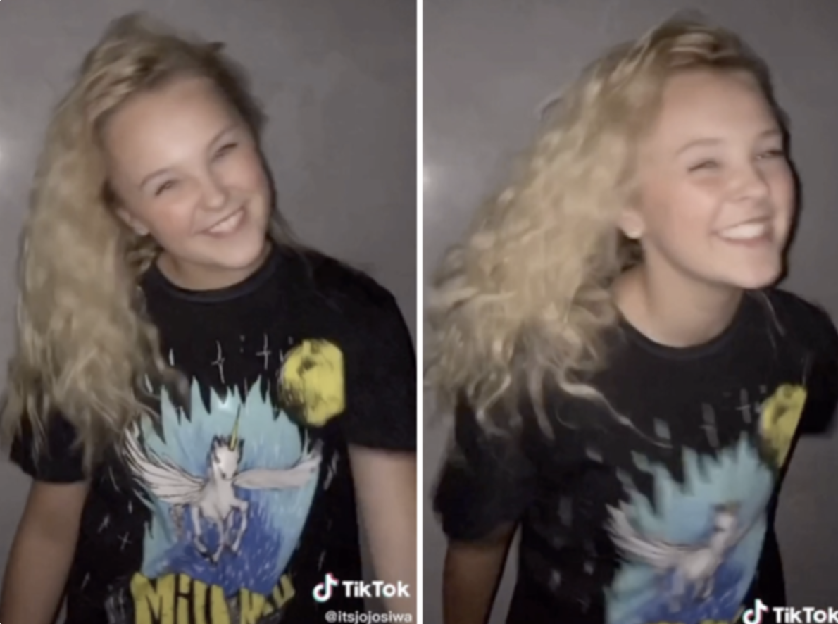 JoJo shows off her naturally wavy hair in a recent TikTok video.