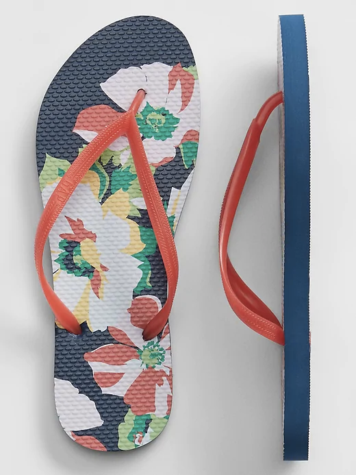 floral flip flops