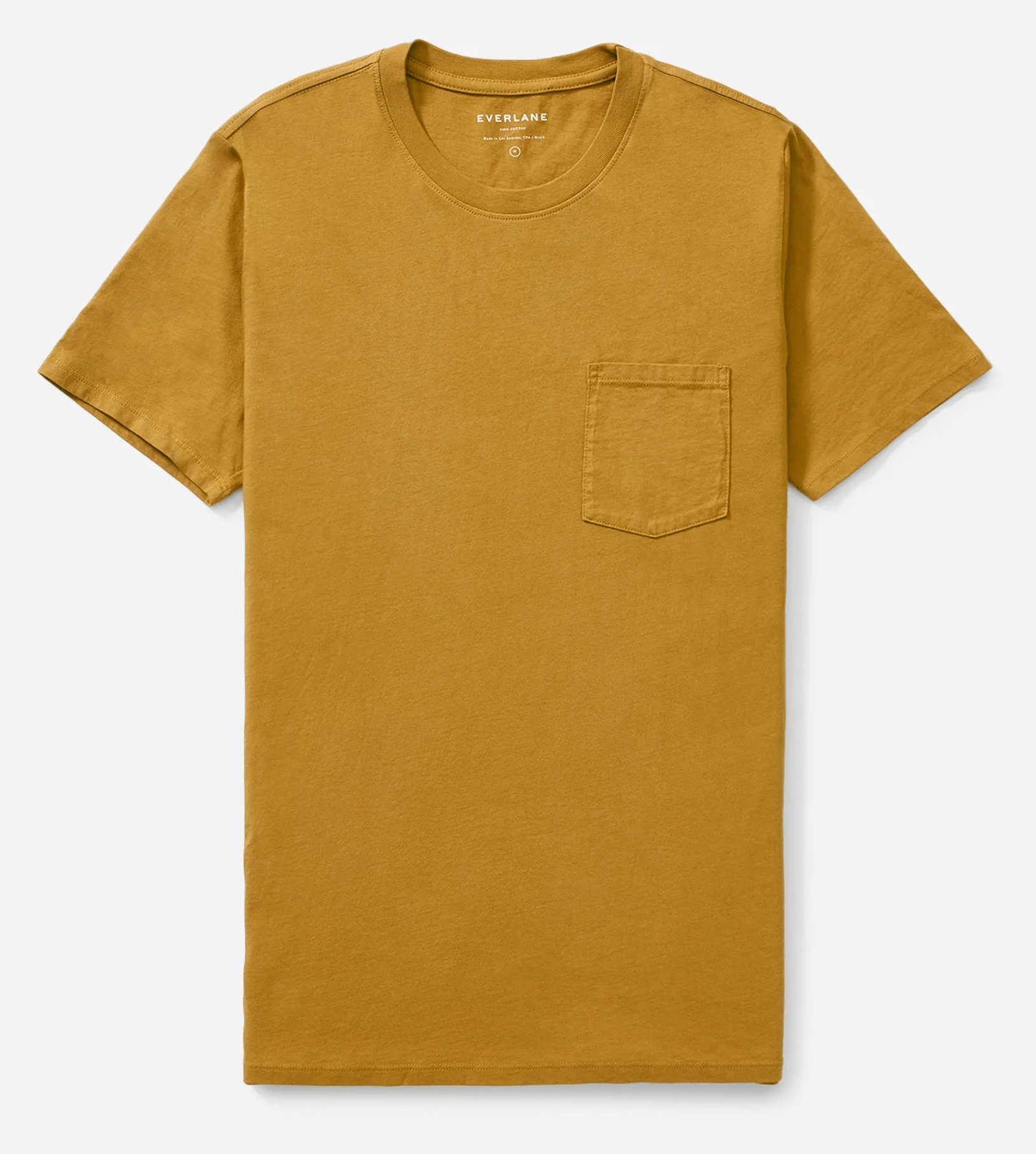 A brass-color Everlane pocket T-shirt