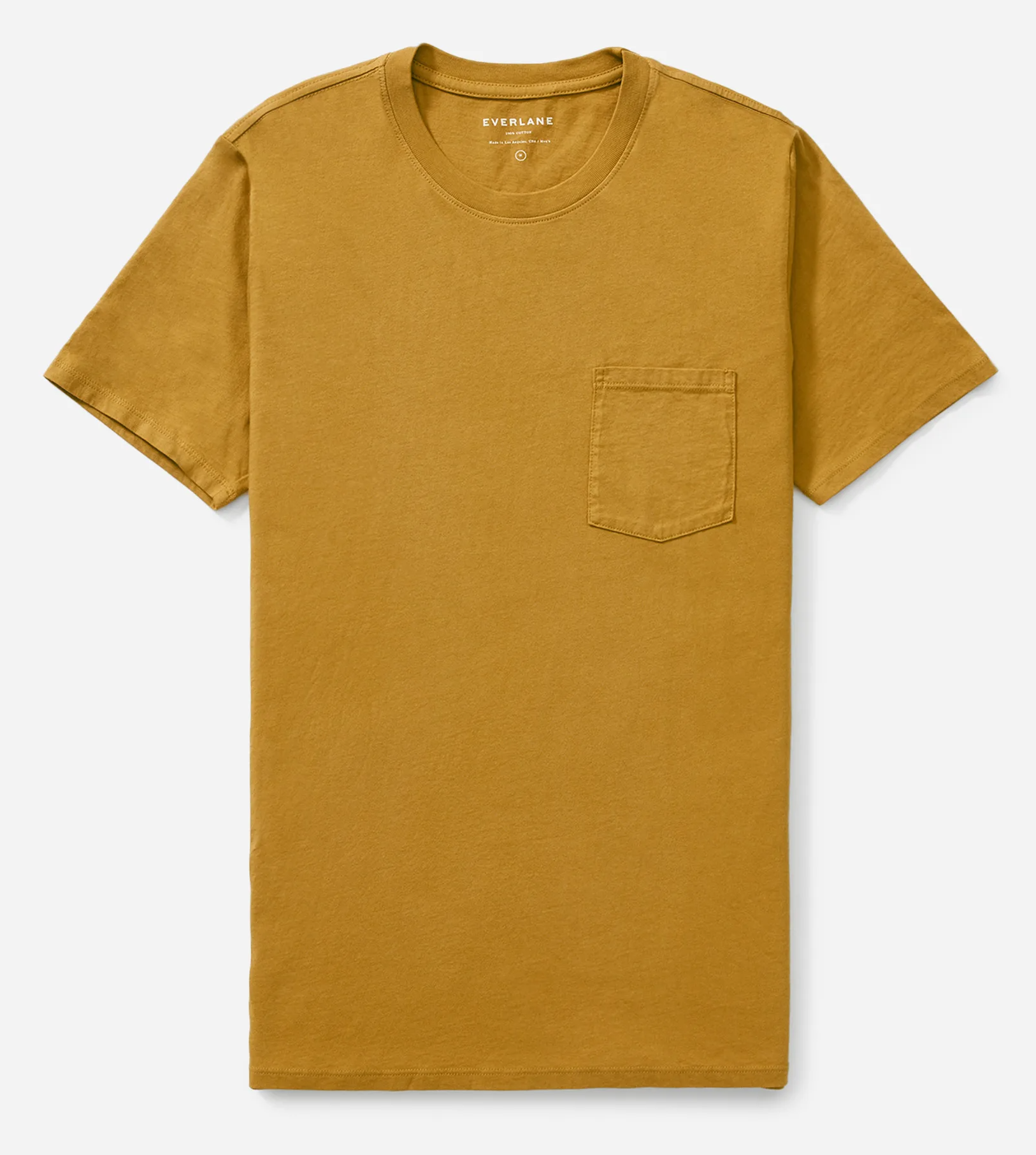 A brass-color Everlane pocket T-shirt