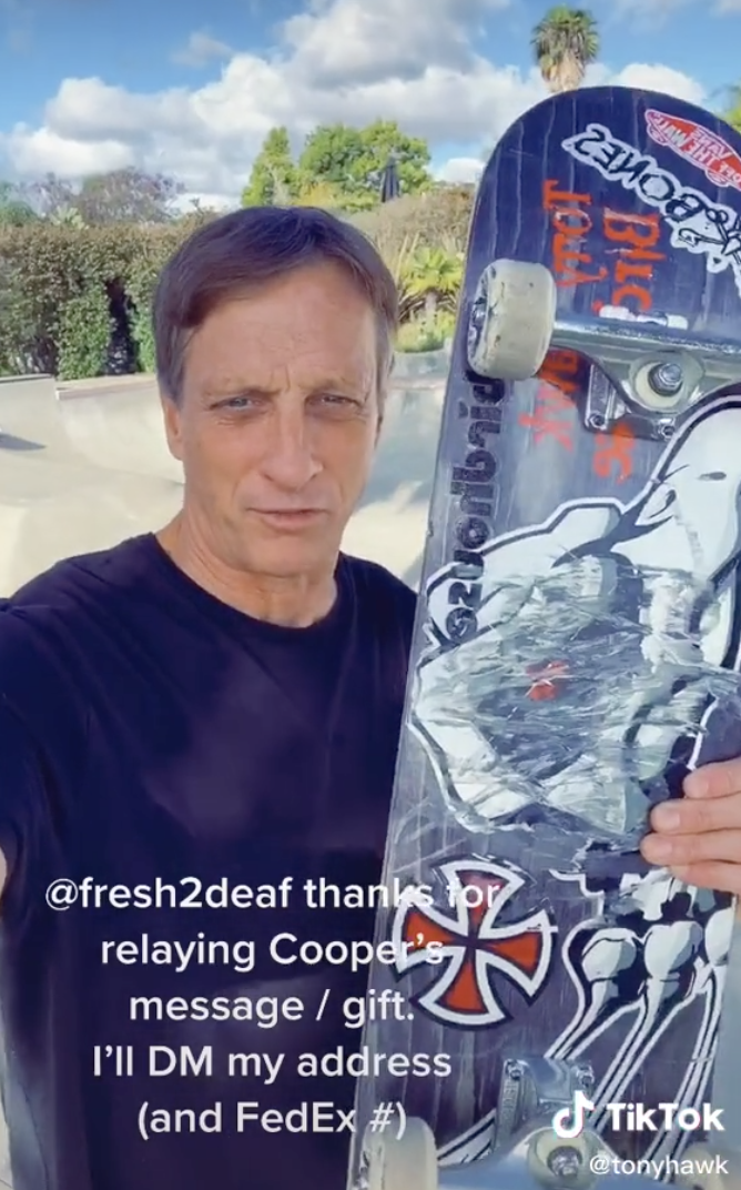 Tony Hawk fans can now buy skateboards filled with his blood