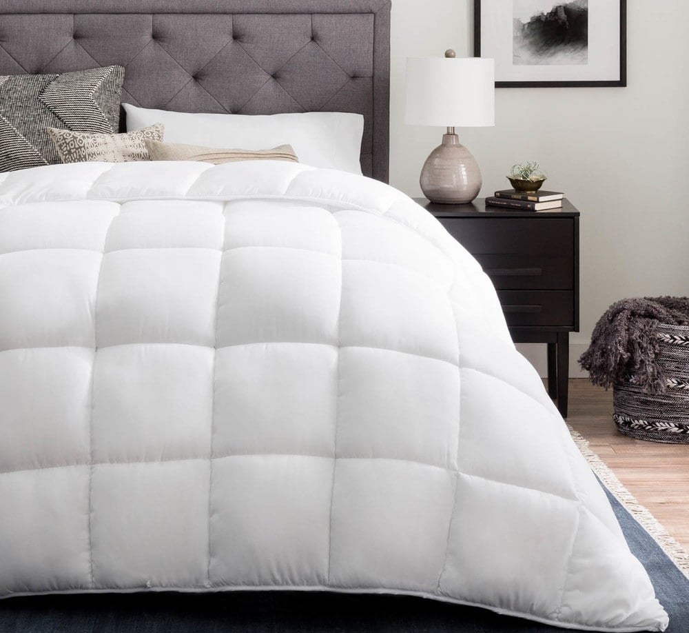 The quilted comforter in white