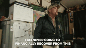 Joe Exotic from Netflix's Tiger King saying "I am never going to financially recover from this"