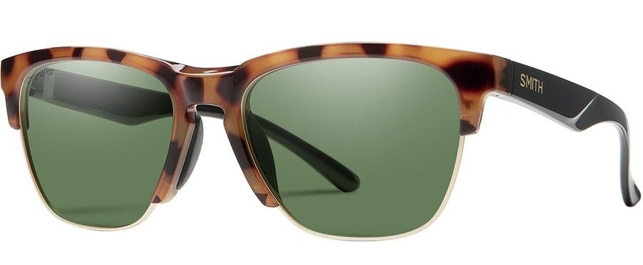 The sunglasses, which have green lenses