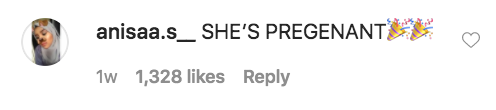 A comment on Kourtney Kardashian&#x27;s Instagram page suggesting that she&#x27;s pregnant