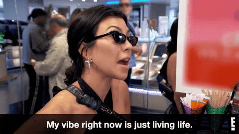 Kourtney Kardashian gif - "My vibe right now is just living life"