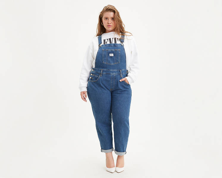 Model wearing the overalls