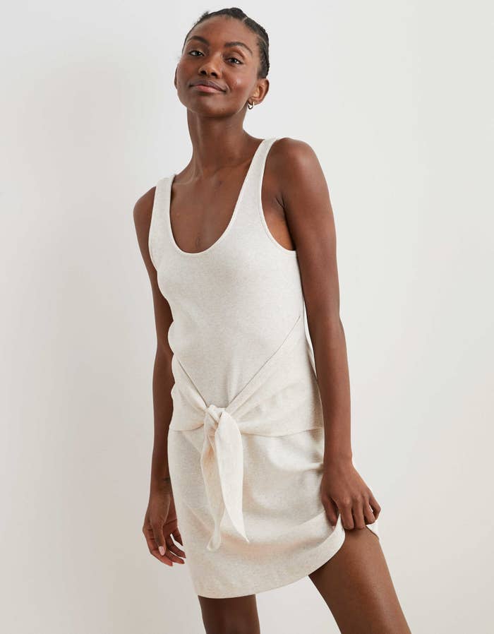Model wearing the dress in white