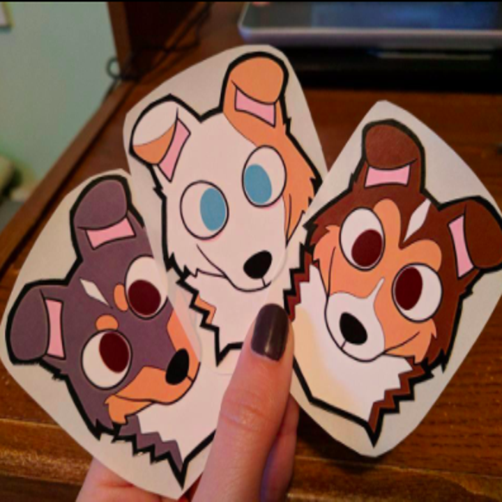 reviewer pic of dog stickers