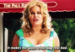 Paulette from "Legally Blonde 2" saying "It makes me want a hotdog real bad"