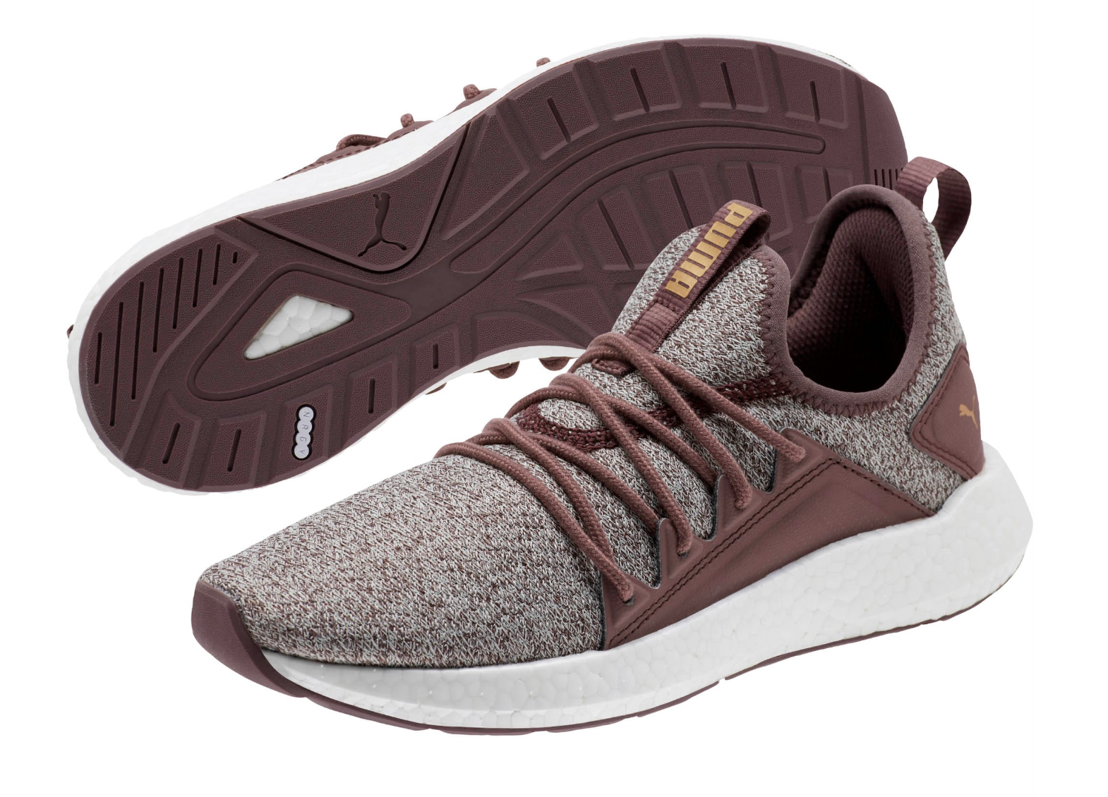NRGY Neko Knit Women&#x27;s Running Shoes in a reddish brown color