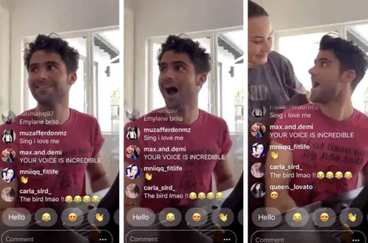 Demi Lovato accidentally makes a cameo appearance during one of Max&#x27;s Instagram Live videos.