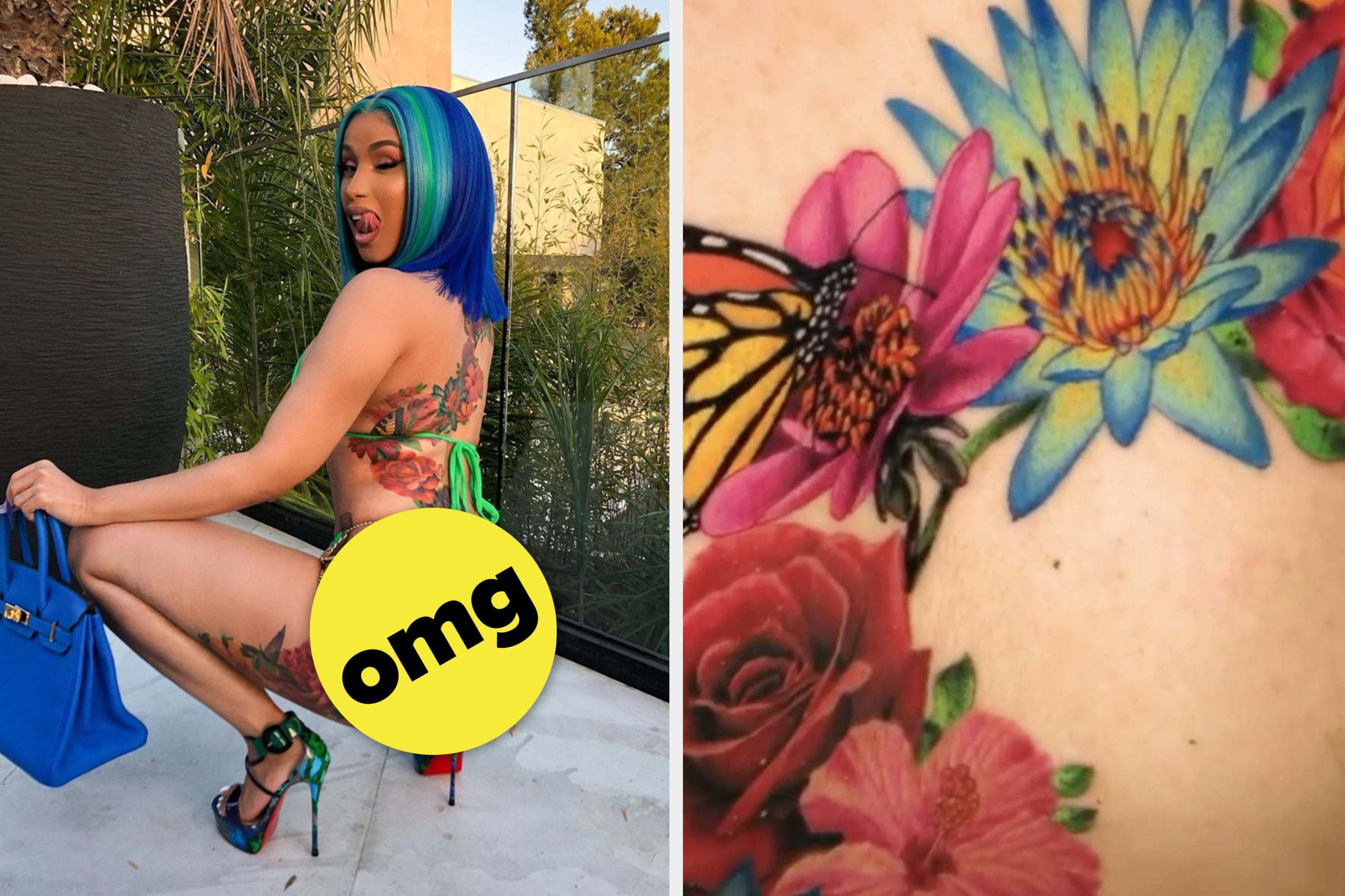 Cardi B Shows Off Butterfly Back Tattoo Instagram