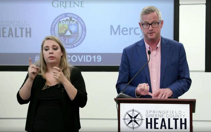The Springfield-Greene County Health Department Director Clay Goddard announces the possible exposure cases during a May 22 press conference.