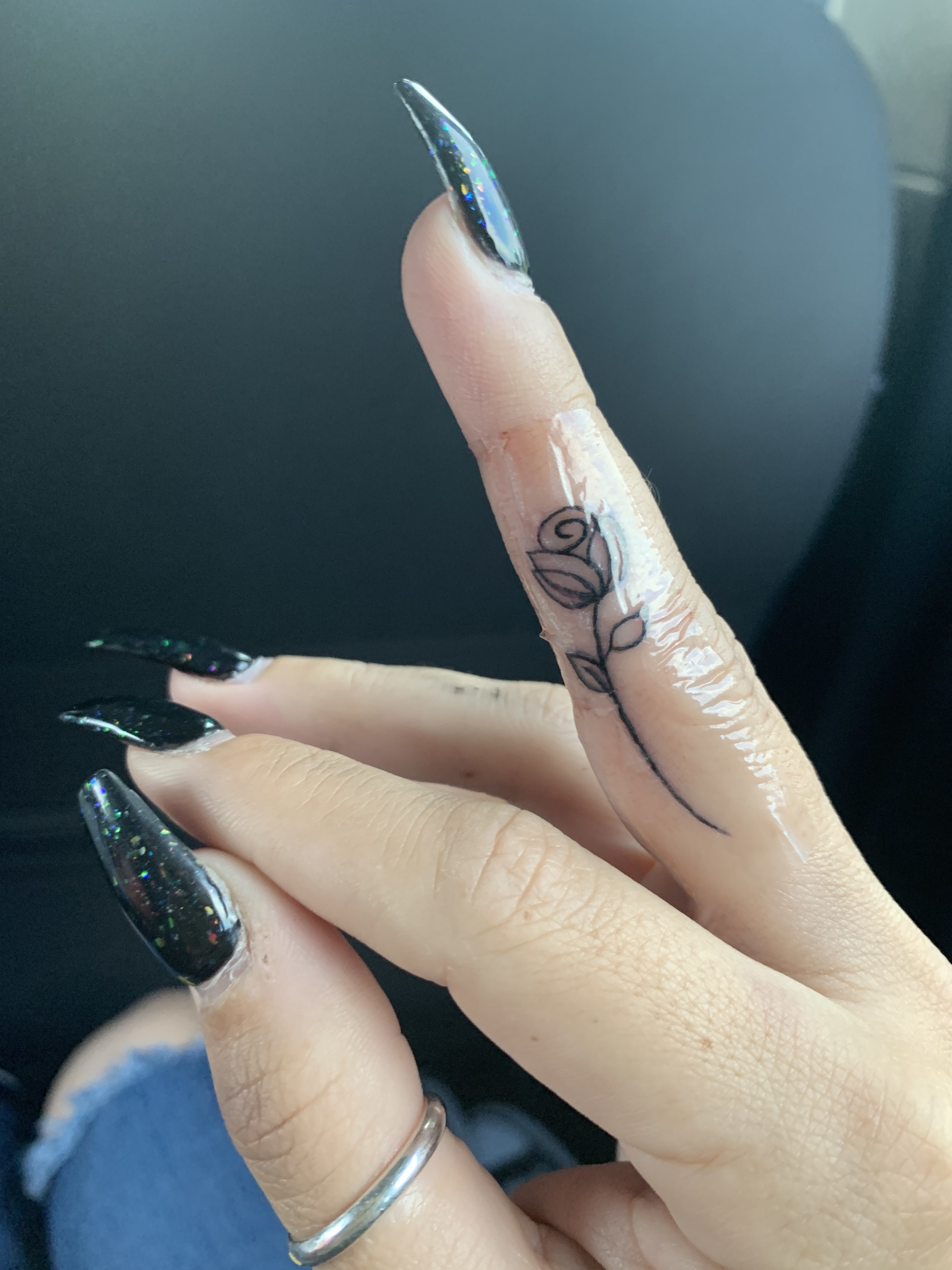 Simply Inked Rose Finger Temporary Tattoo