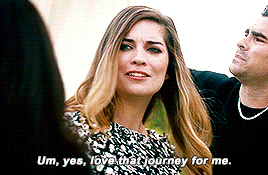 Alexis from Schitt&#x27;s Creek saying &quot;Um, yes, love that journey for me&quot; 