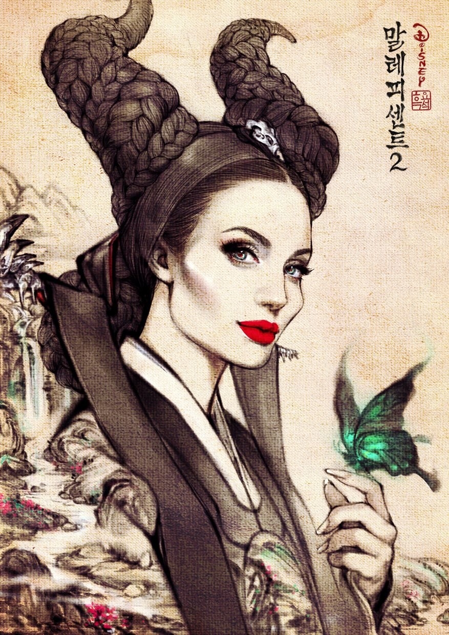 Angelina Jolie as Disney&#x27;s Maleficent dressed in Korean hanbok.