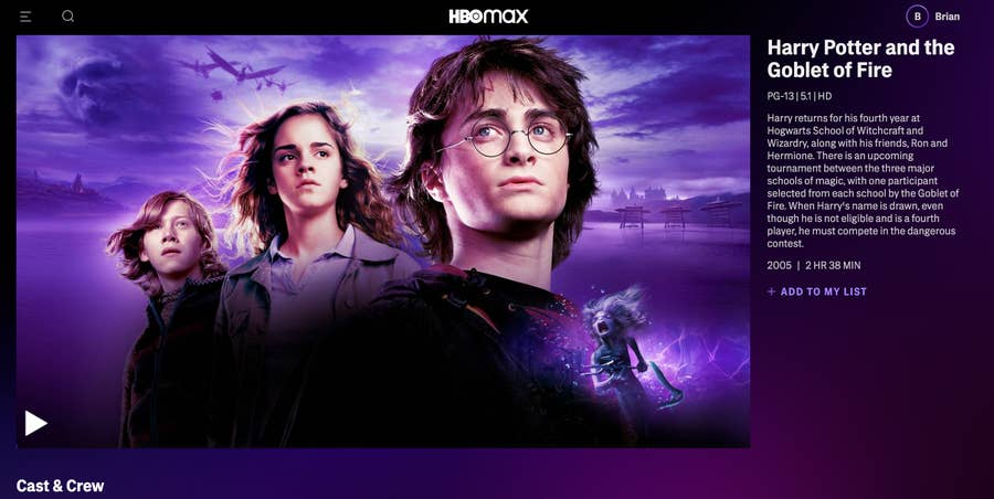 Stream harry on sale potter hbo max
