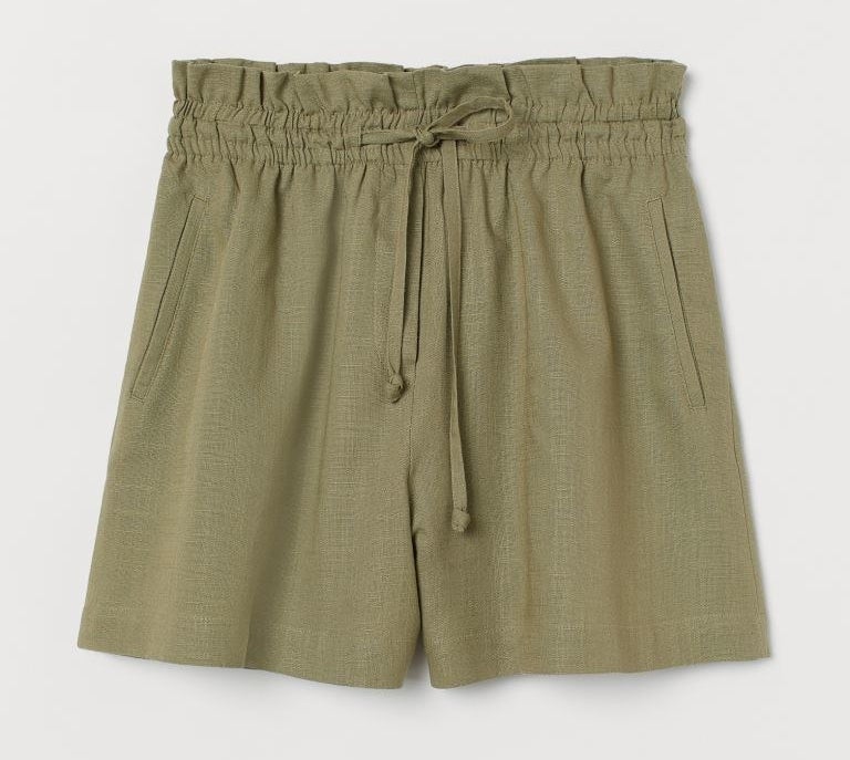 the shorts in khaki green