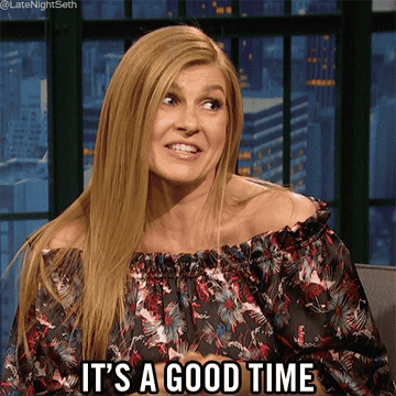 Connie Britton sarcastically saying, &quot;It&#x27;s a good time!&quot;