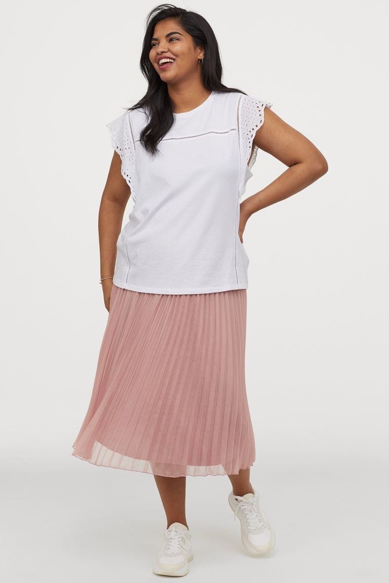 Plus size outlet white skirt h&m