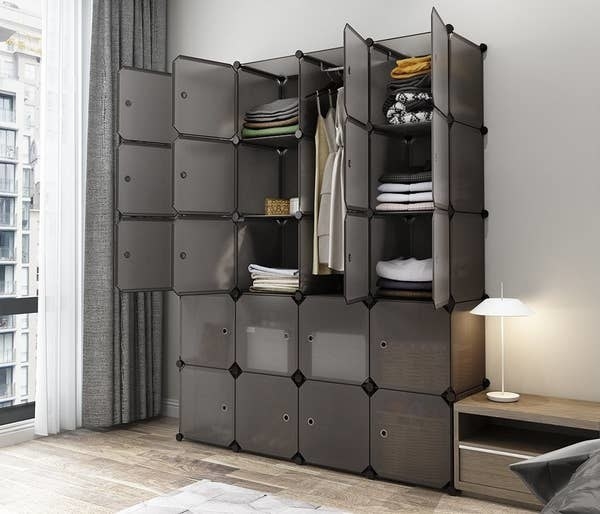 The cube organizer in brown