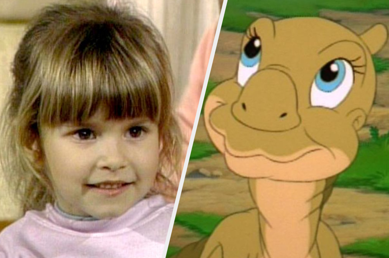 A picture of Judith Barsi and Ducky from The Land Before Time.