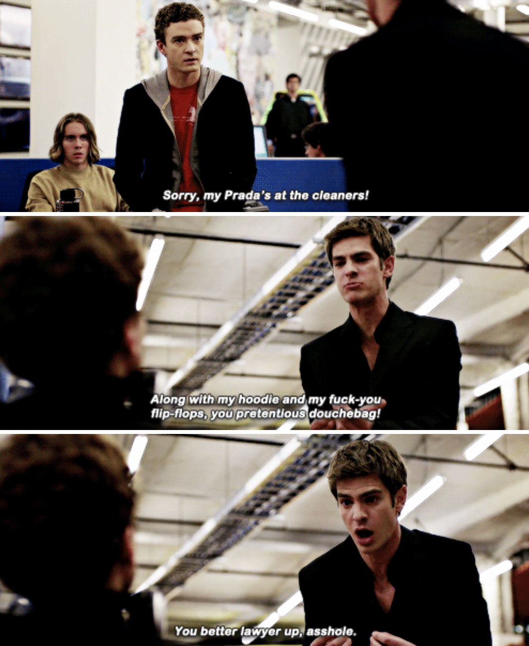 Andrew yelling ar Mark in &quot;The Social Network&quot;