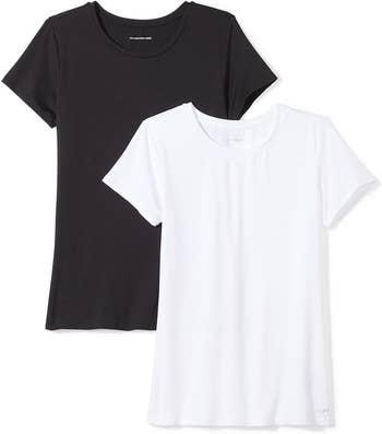 one shirt in black and the other in white 