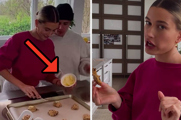 Hailey Bieber Puts Chunks Of Butter On Top Of Her Cookies Before Baking Them And I Can't Decide If It's Gross Or Genius