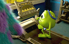 Mike in &quot;Monsters, Inc.&quot; on the treadmill 