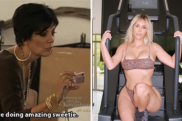 355px x 236px - Kim Kardashian Wore A Bikini And Yeezys While Doing A Quarantine Workout