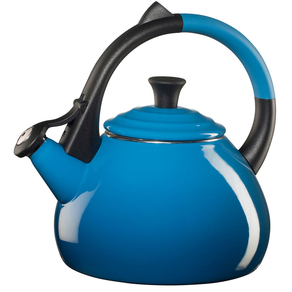 the tea kettle in blue