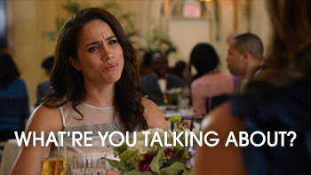 Gif: Meghan Markle shakes her head and asks, &quot;What&#x27;re you talking about?&quot;