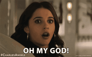 Gif: Naomi Scott looks stunned and says, &quot;Oh my god!&quot;