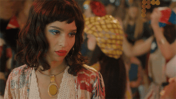Gif: Zoe Kravitz looks away in frustration before turning back, shaking her head, and saying, &quot;No&quot;