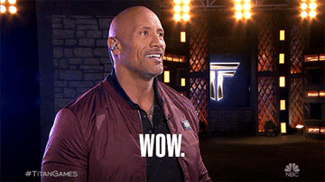 Gif: Dwayne &quot;the Rock&quot; Johnson shakes his head in amazement and says, &quot;Wow&quot;
