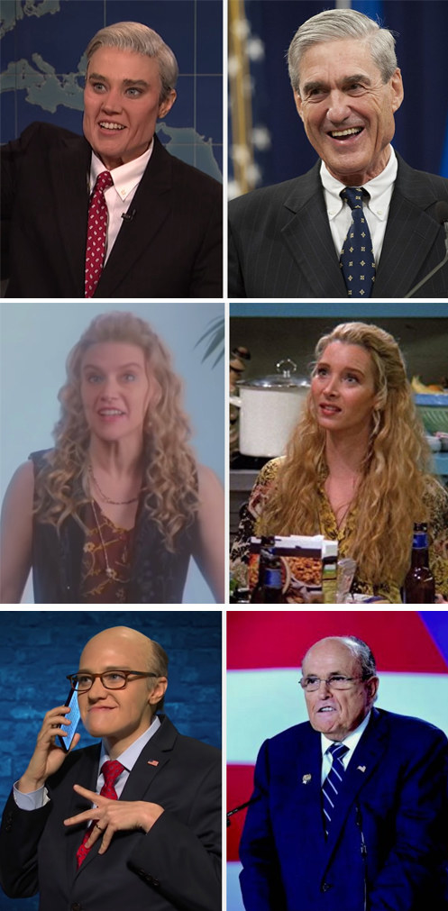 A side by side of Kate&#x27;s impressions and the people she played on &quot;SNL&quot;