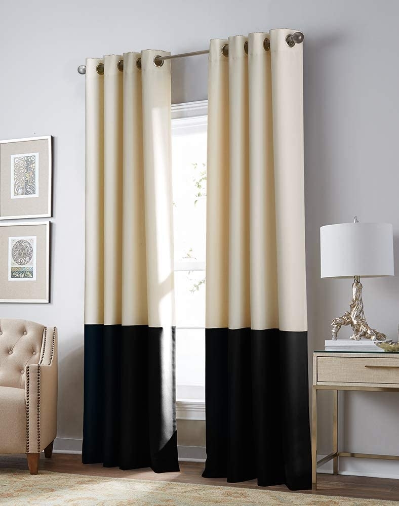 cortinas bicolores con efecto de oscurecimiento