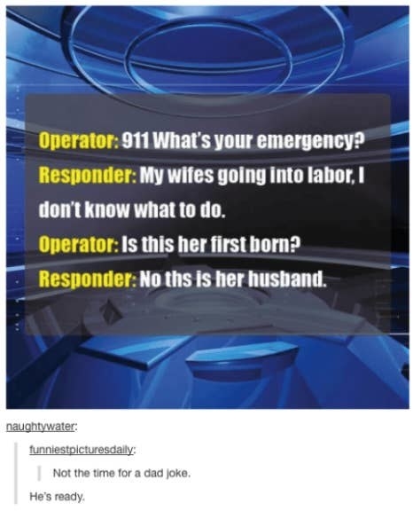 dad joke of someone calling 911