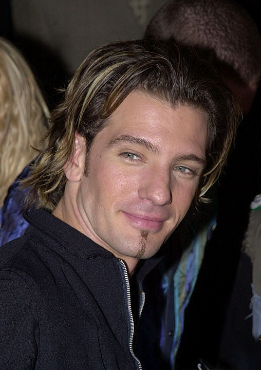 JC chasez with chin strap