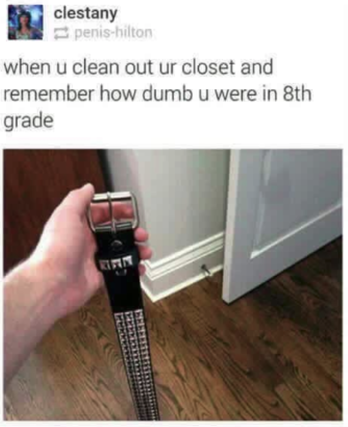 embarrassing middle school belt